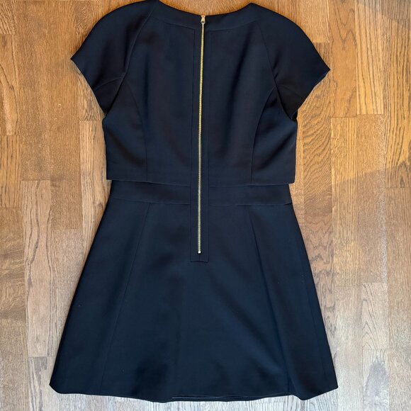 Ted Baker Foppar Short Sleeve Fit-and-Flare Black Dress - Size 3 - Picture 5 of 10